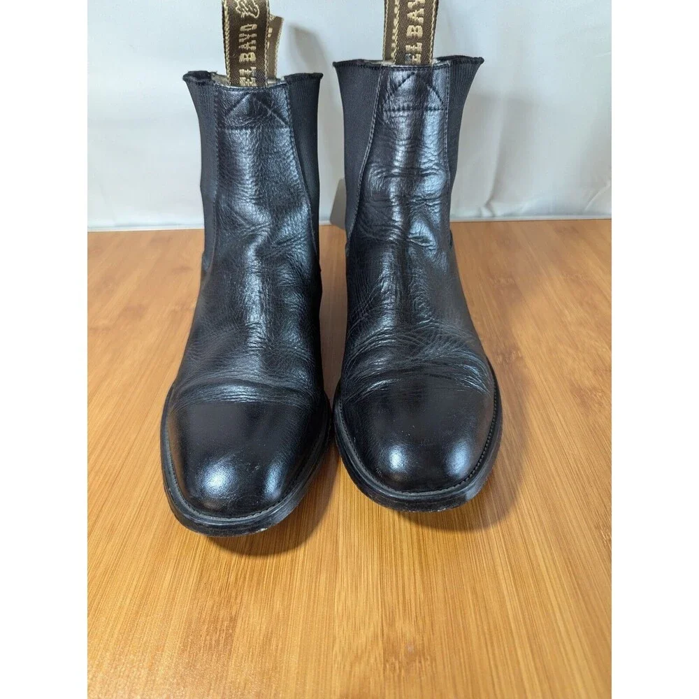 Vintage El Bayo Black Leather Mens Ankle Boots US Size 8 Pull-on Dress (Y05) - Picture 12 of 12